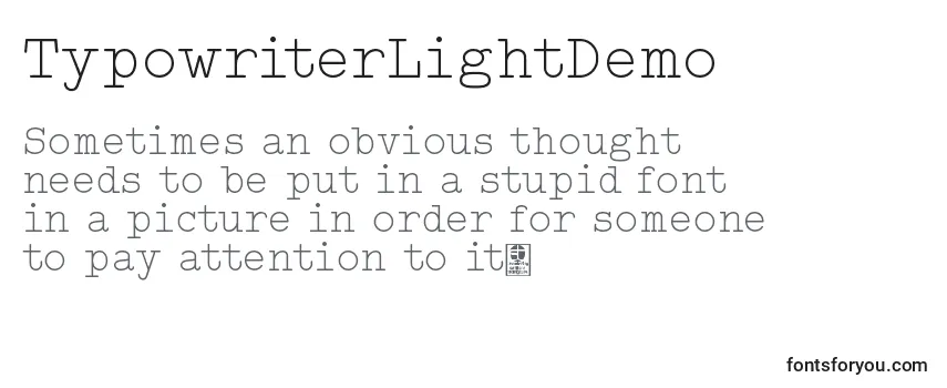 TypowriterLightDemo フォントのレビュー
