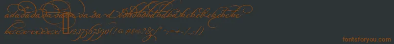 BickhamScriptAltOne-Schriftart – Braune Schriften auf schwarzem Hintergrund