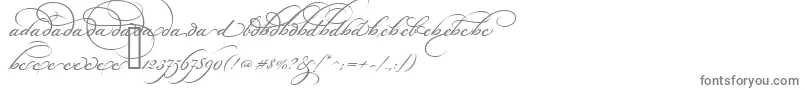 BickhamScriptAltOne-Schriftart – Graue Schriften auf weißem Hintergrund