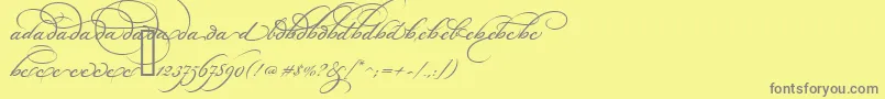 BickhamScriptAltOneフォントについての詳細 フォントBickhamScriptAltOne – 黄色の背景に灰色の文字