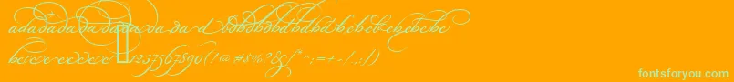BickhamScriptAltOne Font – Green Fonts on Orange Background