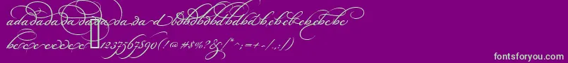 BickhamScriptAltOne Font – Green Fonts on Purple Background