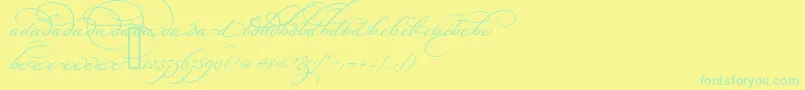 Czcionka BickhamScriptAltOne – zielone czcionki na żółtym tle