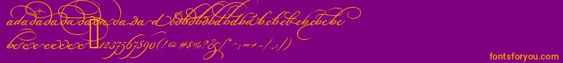 BickhamScriptAltOne Font – Orange Fonts on Purple Background