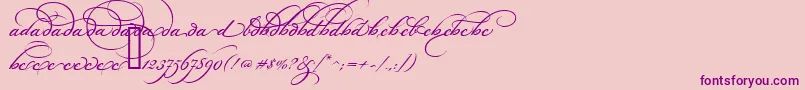 BickhamScriptAltOne-Schriftart – Violette Schriften auf rosa Hintergrund