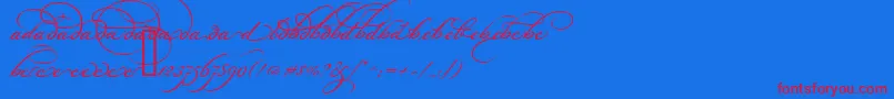BickhamScriptAltOne Font – Red Fonts on Blue Background