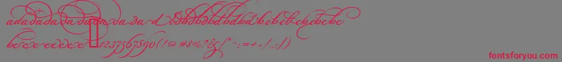 BickhamScriptAltOne Font – Red Fonts on Gray Background