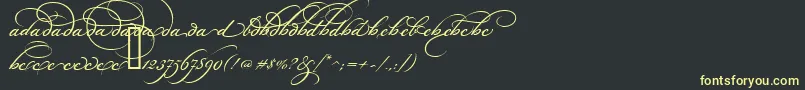 BickhamScriptAltOne-fontti – keltaiset fontit mustalla taustalla
