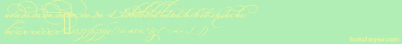BickhamScriptAltOne Font – Yellow Fonts on Green Background