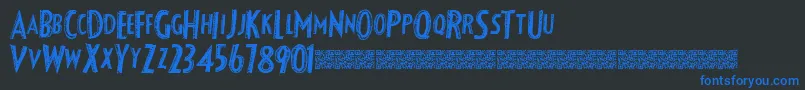 Fancyshadow-Schriftart – Blaue Schriften auf schwarzem Hintergrund
