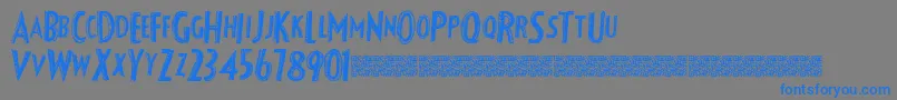 フォントFancyshadow – 灰色の背景に青い文字