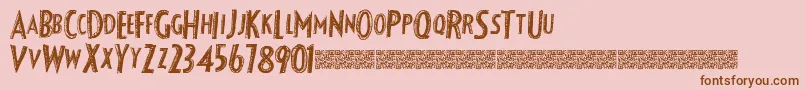 Fancyshadow-Schriftart – Braune Schriften auf rosa Hintergrund