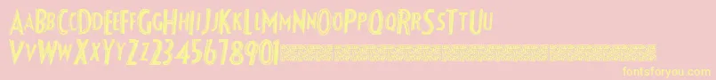 Fancyshadow-Schriftart – Gelbe Schriften auf rosa Hintergrund