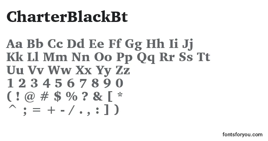 Шрифт CharterBlackBt – алфавит, цифры, специальные символы