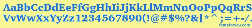 CharterBlackBt Font – Blue Fonts on Yellow Background