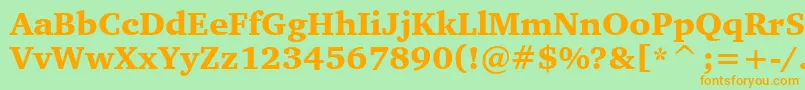 CharterBlackBt Font – Orange Fonts on Green Background