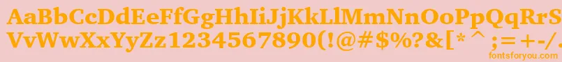 CharterBlackBt Font – Orange Fonts on Pink Background