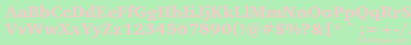 CharterBlackBt Font – Pink Fonts on Green Background