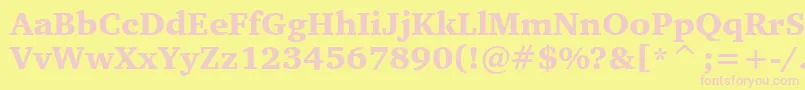 CharterBlackBt Font – Pink Fonts on Yellow Background