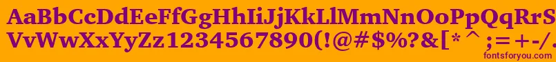 Шрифт CharterBlackBt – фиолетовые шрифты на оранжевом фоне