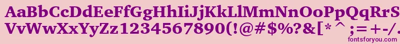 CharterBlackBt-Schriftart – Violette Schriften auf rosa Hintergrund