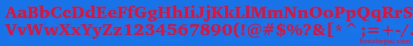 CharterBlackBt Font – Red Fonts on Blue Background
