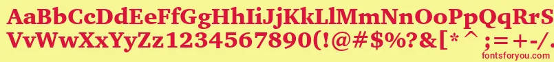 CharterBlackBt Font – Red Fonts on Yellow Background