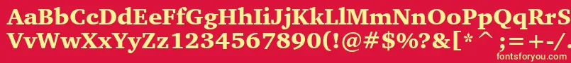 CharterBlackBt Font – Yellow Fonts on Red Background