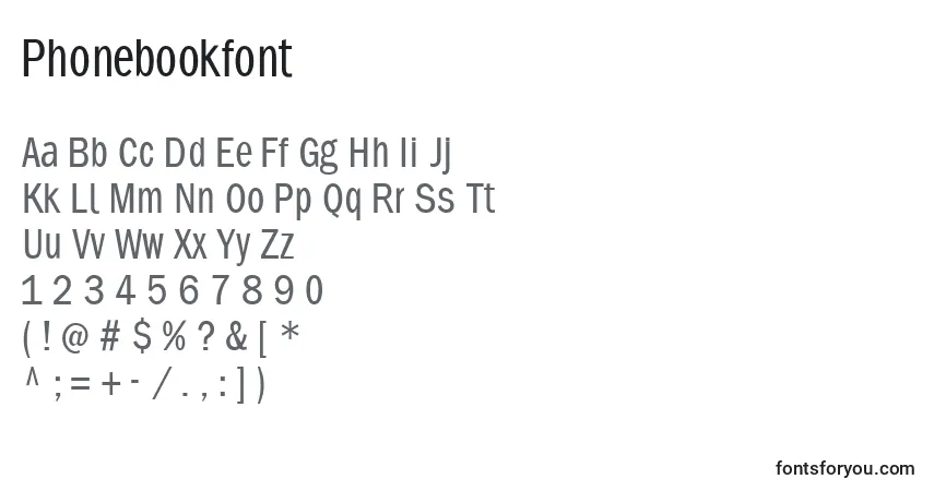 Шрифт Phonebookfont – алфавит, цифры, специальные символы