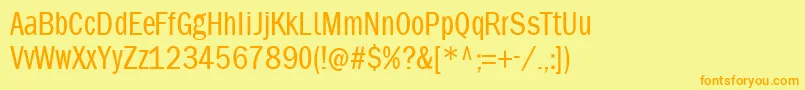 Phonebookfont Font – Orange Fonts on Yellow Background