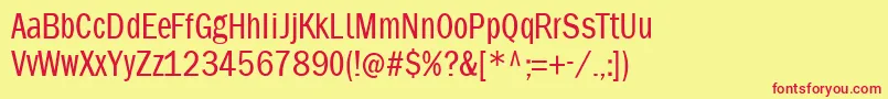 Phonebookfont Font – Red Fonts on Yellow Background