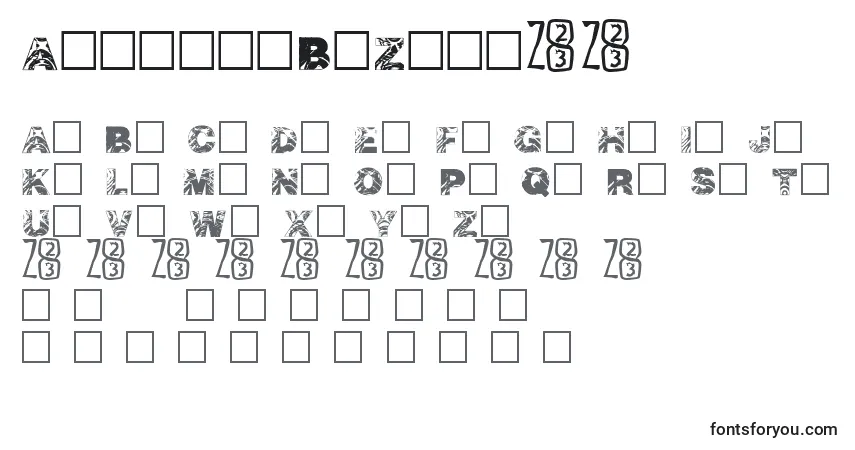 Fuente AsunderByZone23 - alfabeto, números, caracteres especiales