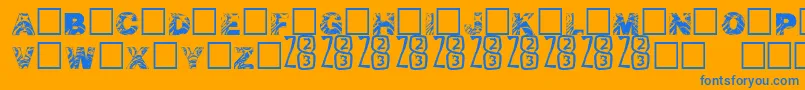 AsunderByZone23 Font – Blue Fonts on Orange Background