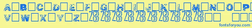 AsunderByZone23 Font – Blue Fonts on Yellow Background