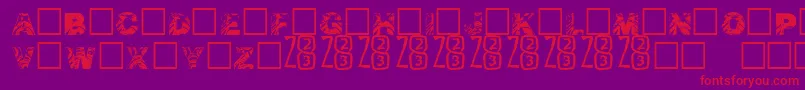 AsunderByZone23 Font – Red Fonts on Purple Background