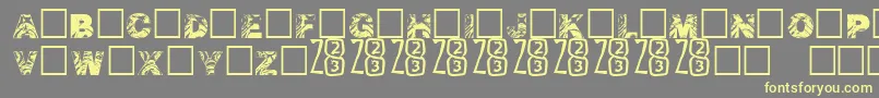 AsunderByZone23 Font – Yellow Fonts on Gray Background