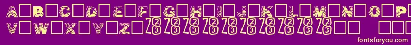 AsunderByZone23 Font – Yellow Fonts on Purple Background