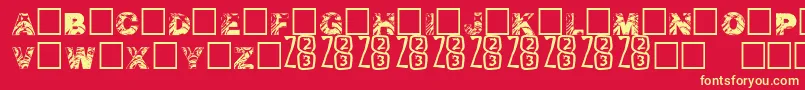 AsunderByZone23 Font – Yellow Fonts on Red Background