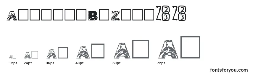 AsunderByZone23 Font Sizes