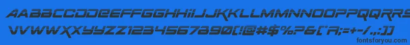 Шрифт Spacerangerhalfital – чёрные шрифты на синем фоне