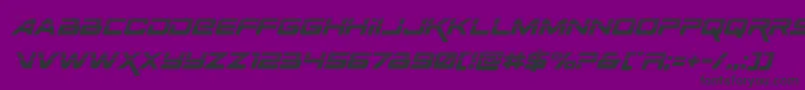 Spacerangerhalfital-Schriftart – Schwarze Schriften auf violettem Hintergrund