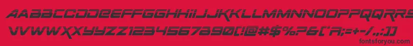 Spacerangerhalfital Font – Black Fonts on Red Background