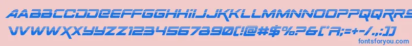 Spacerangerhalfital Font – Blue Fonts on Pink Background