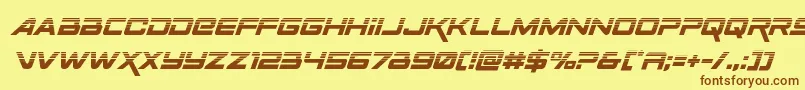 Spacerangerhalfital Font – Brown Fonts on Yellow Background