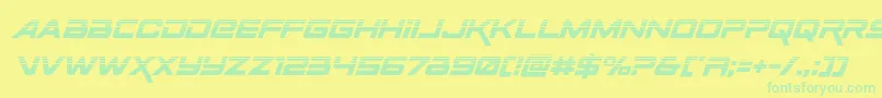 Spacerangerhalfital Font – Green Fonts on Yellow Background