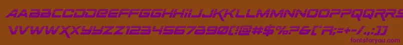 Spacerangerhalfital Font – Purple Fonts on Brown Background