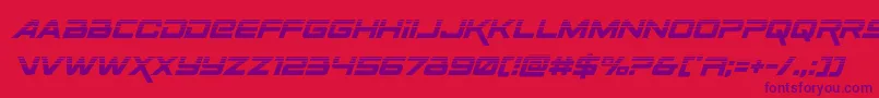 Spacerangerhalfital Font – Purple Fonts on Red Background