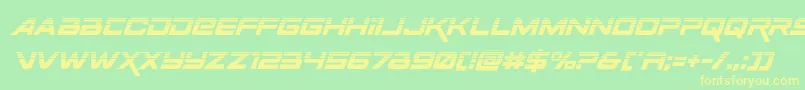 Spacerangerhalfital Font – Yellow Fonts on Green Background