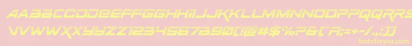 Spacerangerhalfital Font – Yellow Fonts on Pink Background