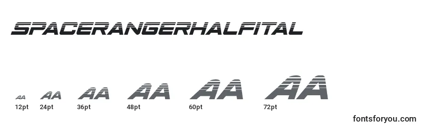 Размеры шрифта Spacerangerhalfital